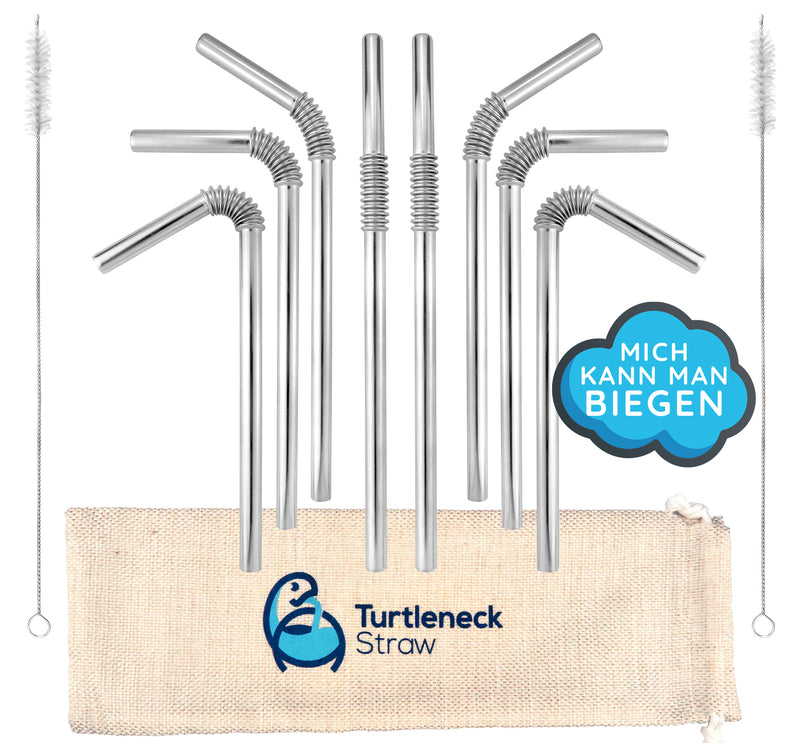 8er Set Metall Strohhalm